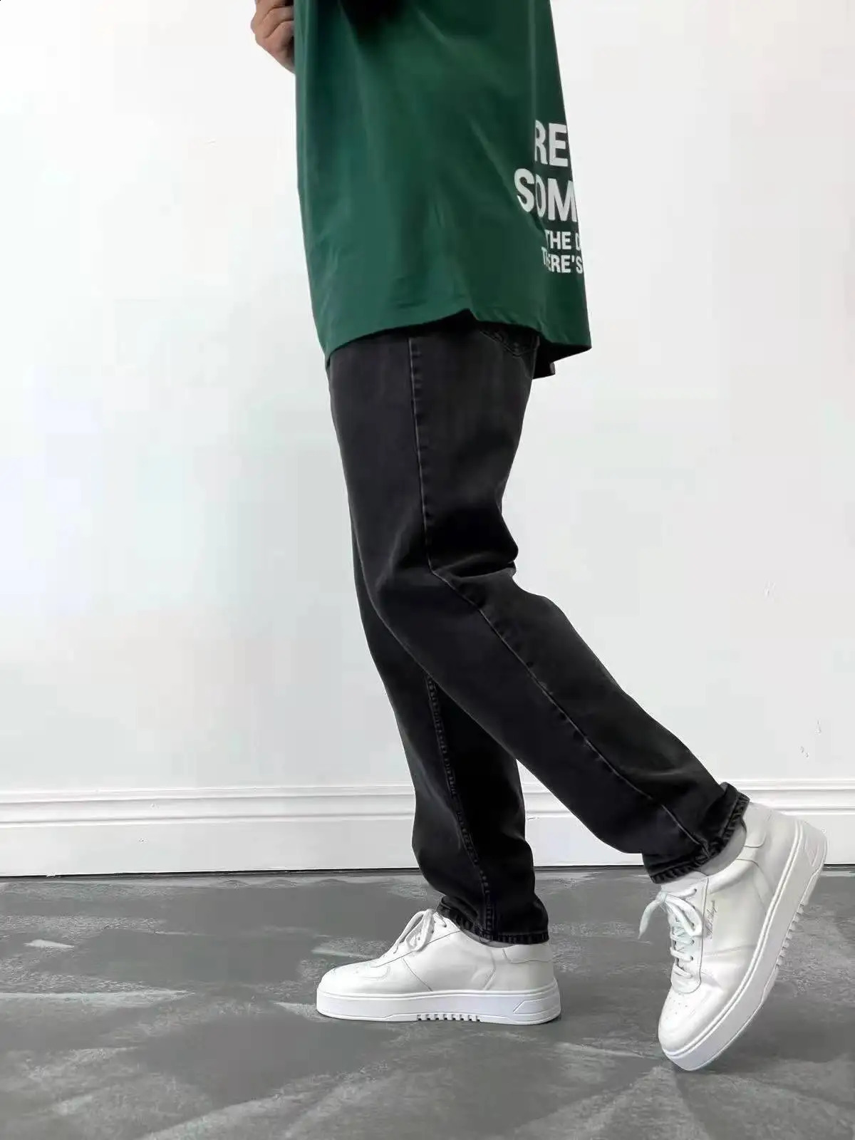 Men Comfortable Straight Casual Jeans Male Soft Baggy Outside Denim Pants Classic Elastic Waist Solid Office Work Trousers 251018