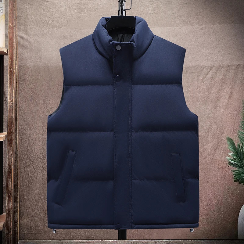 Vest Mens Winter Thick Casual Fashion Warm Loose and Versatile Sleeveless with Cotton Shoulder Solid Color Men 251023