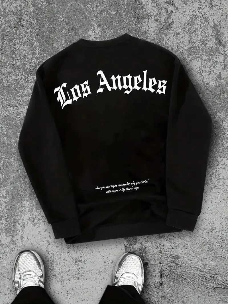 The new mens roundneck hoodie for Spring and Autumn 2025 features street fashion and soft 3D letter pattern printingT251023