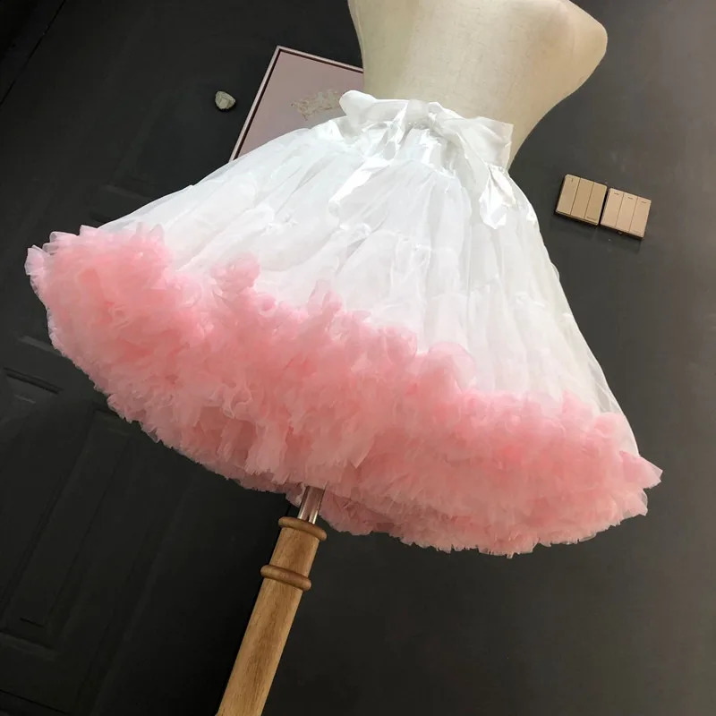 Crinoline Inner Bustle Cosplay Tutu Puffy Women Flower Style Lolita Fluffy Petticoats Cancan Skirt Under Wedding Dress 251022