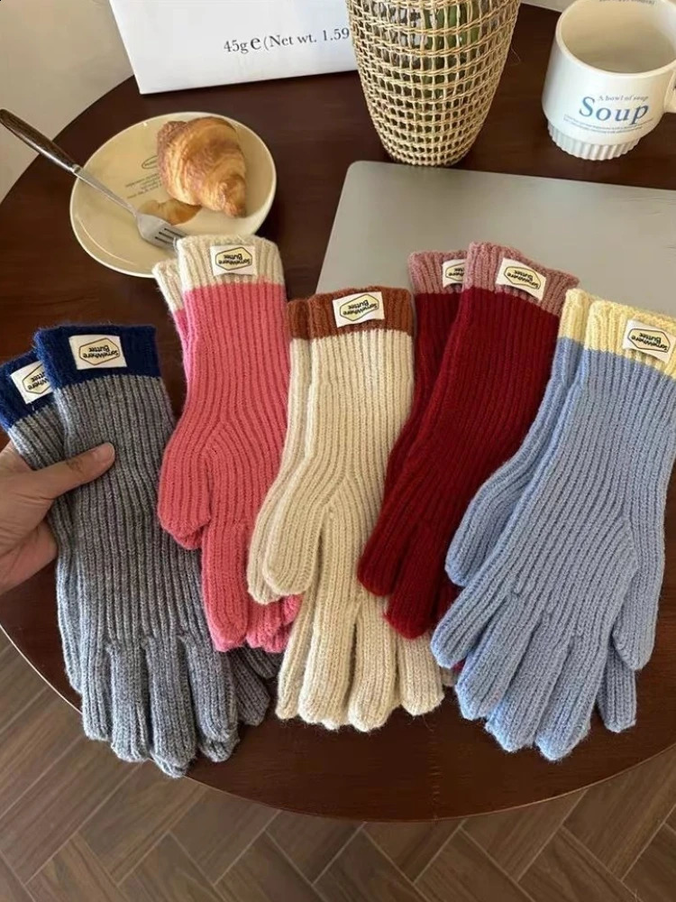 Fashion Knitted Glove Autumn and Winter Gloves Warm Riding Gloves Solid Y2k Extended Wrist Guard Harajuku Kawaii Mittens 251021