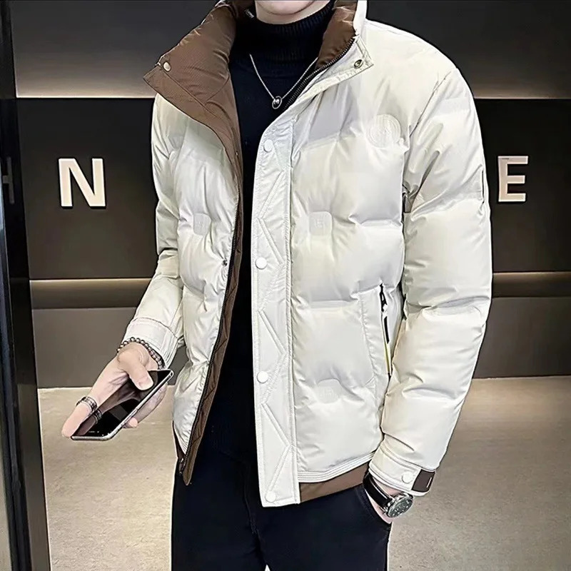 Mens Down Jacket Winter Trend Highend Warm White Duck Down Patchwork Clothes Winter Mens Coat Windproof Slim Tops 251023