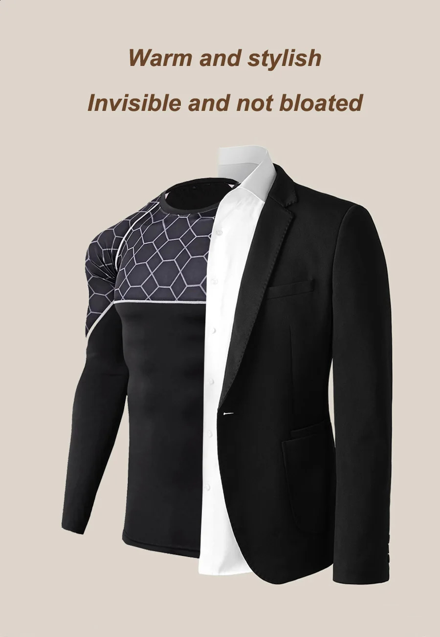 Mens Compression Sports Thermal underwear Men Winter Second Skin Fitness Tights Base Layer Sportswear Running Long Sleeve Shirt 251023
