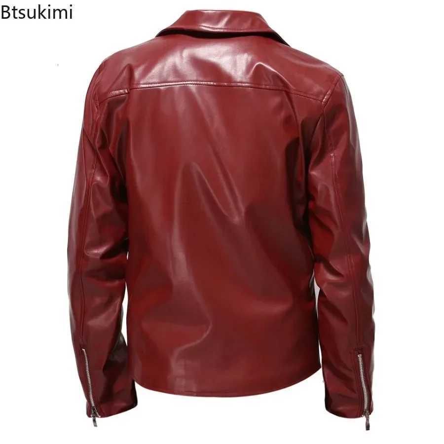 2025 Spring Autumn Mens Streetwear Handsome PU Leather Jacket Trend Hip Hop Motorcycle Faux Leather Jacket for Men Size S5XL W251023