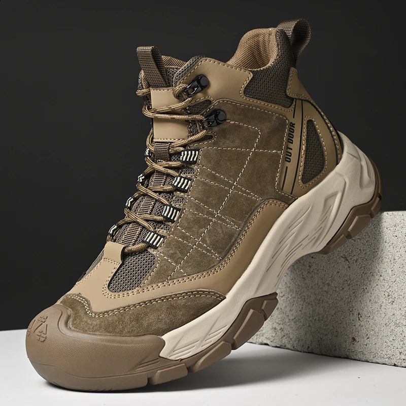 Outdoor Men High Top Shoes AntiSlip Sports Ankle Boots Leisure Mountain Climbing Mens Footwear NonSlip Male Motorcycle Boots 251021