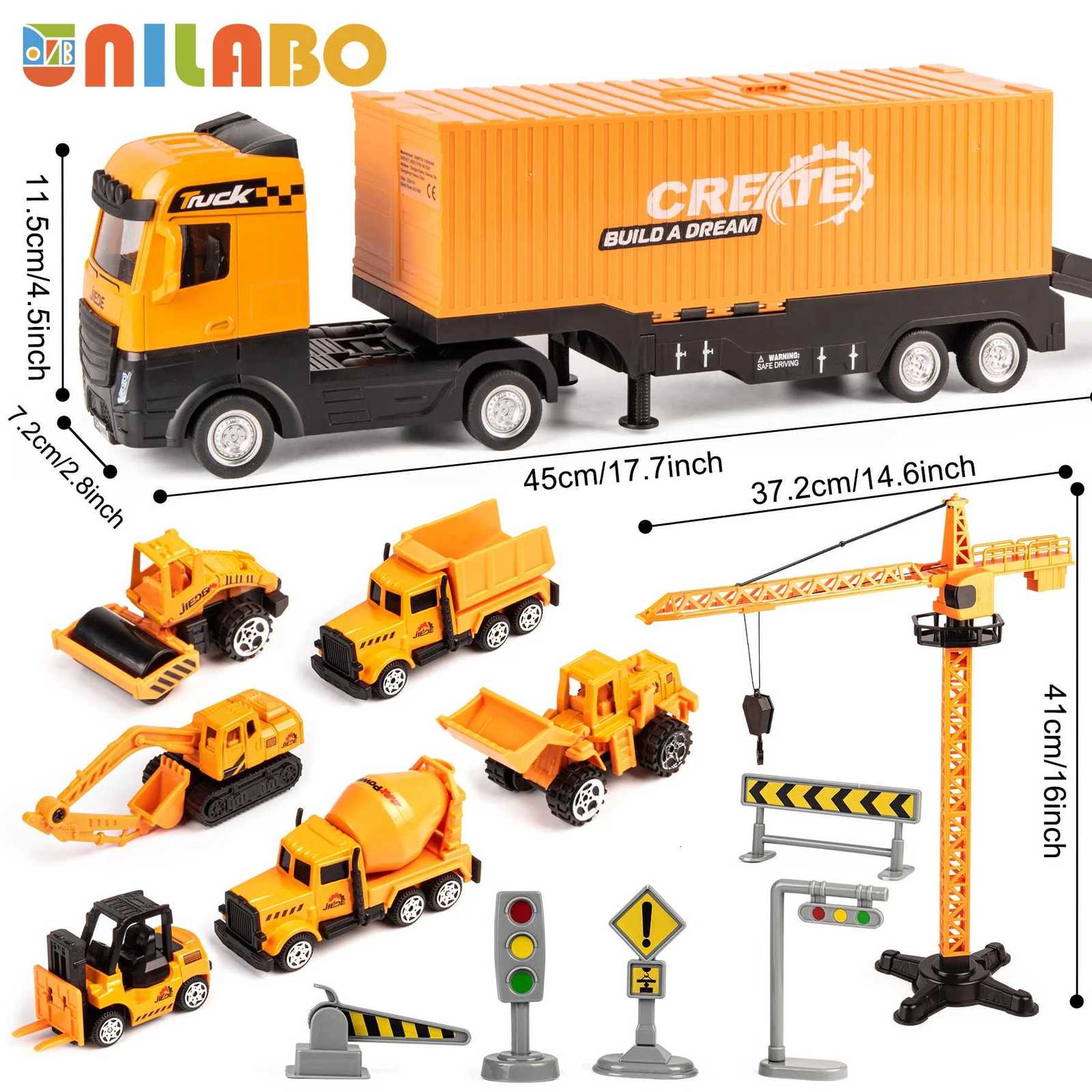 Alloy Construction Vehicles Toy Set for Ages 38STEM Toys with Container TruckTower CraneExcavator Perfect Birthday GiftT251023