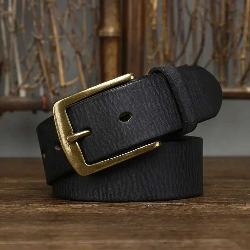38CM Thick Cowhide Copper Buckle Genuine Leather Casual Jeans Belt Men High Quality Retro Luxury Male Strap Cintos DesignerXJ251023