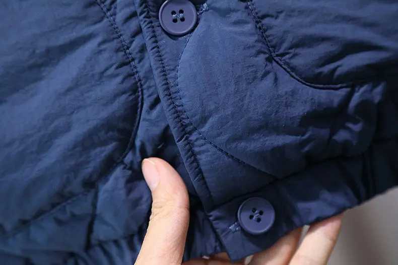 2025 Winter New Kids Baby Girls Light and Thin Lapel Single Buckle Warm Top Outwear Boy Toddler Cartoon Jacket Outfits 07Y Y251023