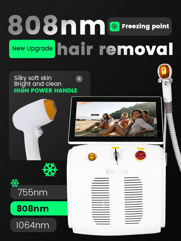 808nm Diode Laser Hair Removal Device Permanent Painless Hair Removal 3 Wavelength Cooling System