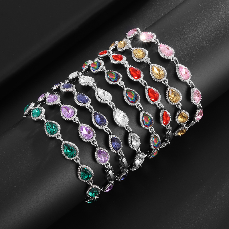 New Fashion Trend Womens Simple Inlaid Rainbow Bracelet