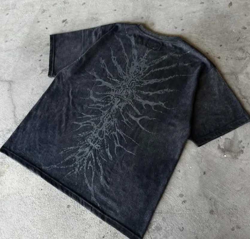 2025 Summer Grey Cotton Oversized T Shirt Streetwear Urban Fashion Multi Pocket Loose Top Unisex Comfort Casual Daily WearXJ251023
