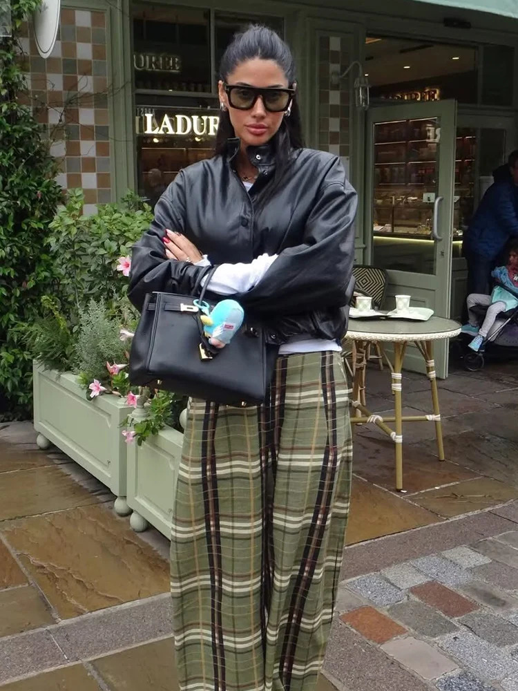 Womens Jacket Autumn Fashion Faux Leather Bomber Jackets For Women Short Coat High Street Long Sleeve Casual Outerwear 251020