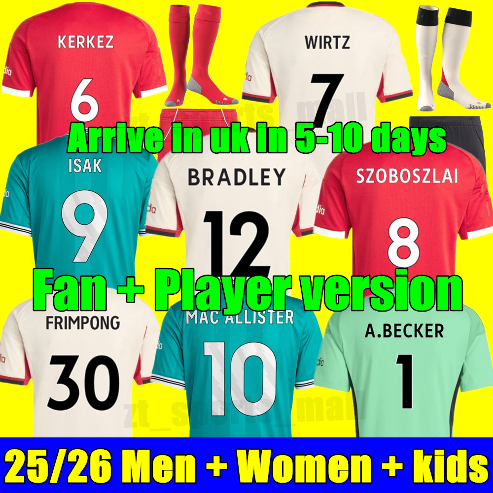 MAC ALLISTER 25 26 soccer jerseys home away 3rd DARWIN 2025 2026 Luis DIaz SZOBOSZLAI Alexander Arnold football kit shirts women men kids uniform Mohamed CARVALHO