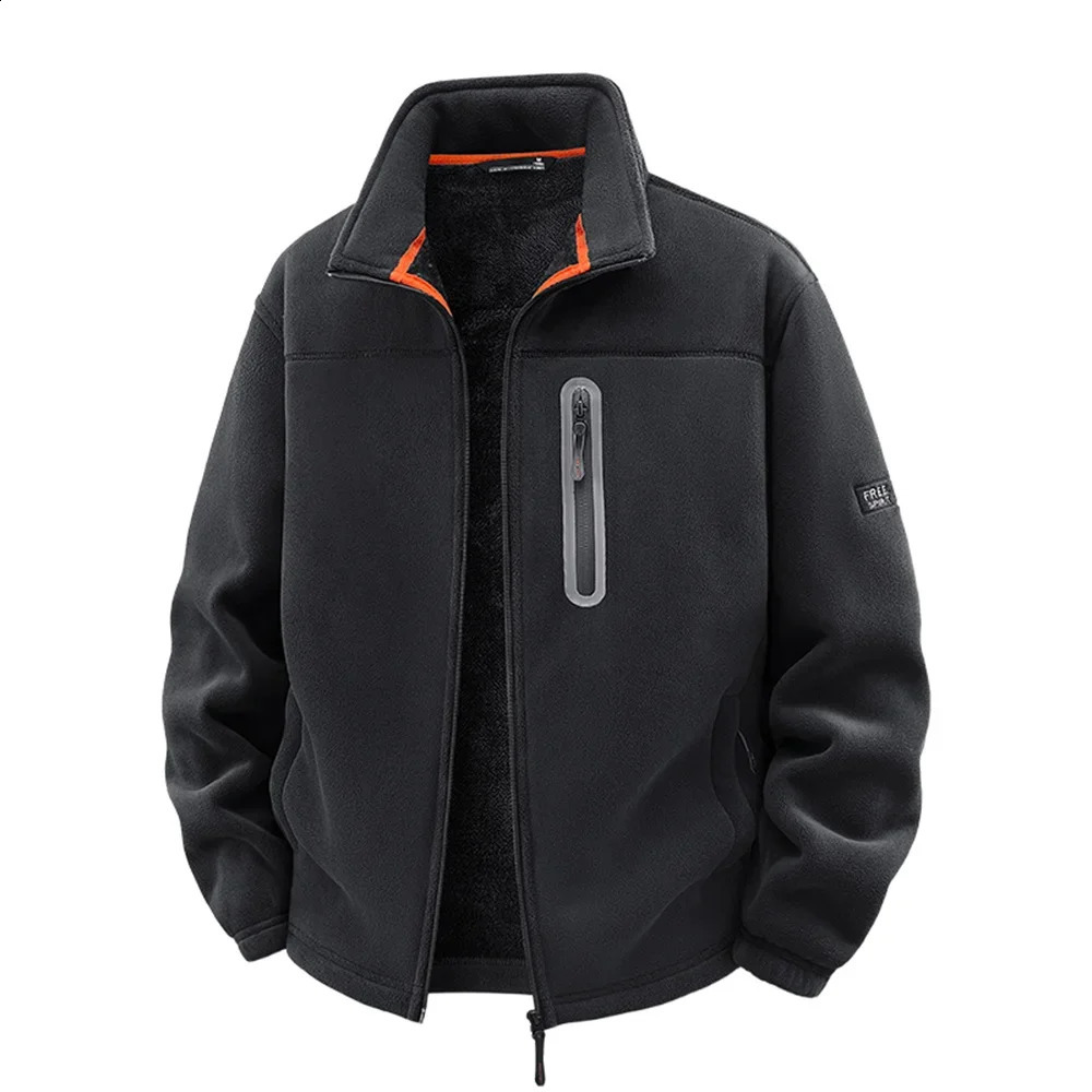 Winter Polar FleeceLined Jacket Men Thickened Windproof StandCollar Cardigan Casual Outdoor ed Mens Warm Coat 251023