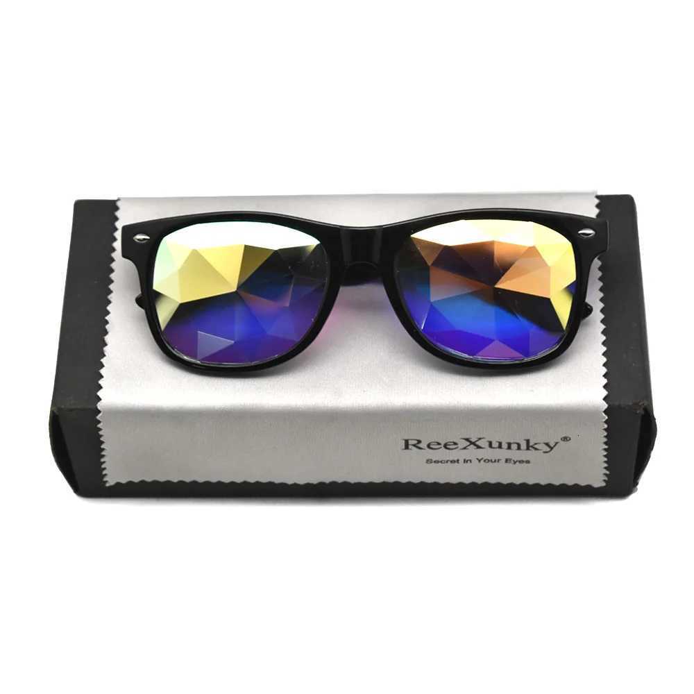 Classic Square Party Sunglasses Women Men Fashion EDM Light Diffraction Futuristic Rave Festival Sun Glasses Psychedelic PrismW251023