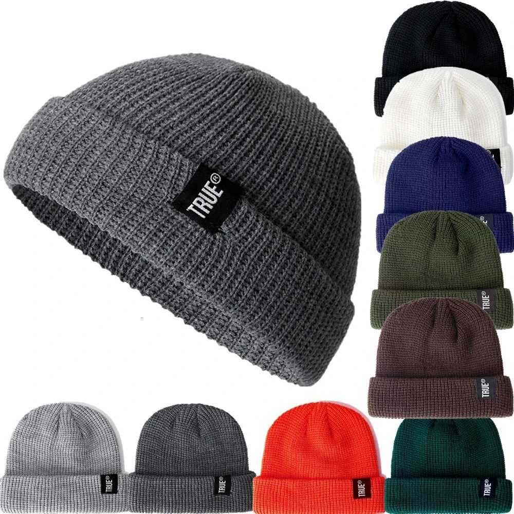 Unisex Daily SHORT Beanie Hat Sailor Sty Winter Hat Ribbed Knitted MelonW251023