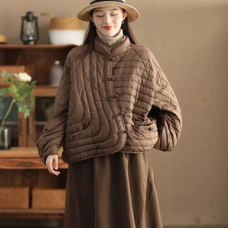 Schinteon Women Ultralight White Duck Down Jacket Over Size Loose Casual Autumn Winter Outwear Vintage Coat 2025 New Womens Coat