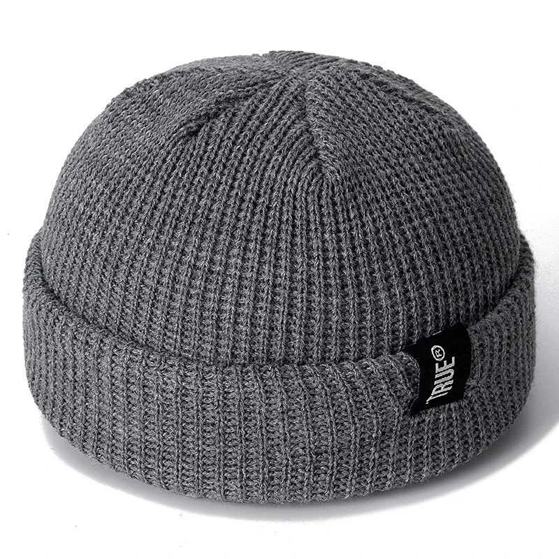 Unisex Daily SHORT Beanie Hat Sailor Sty Winter Hat Ribbed Knitted MelonW251023