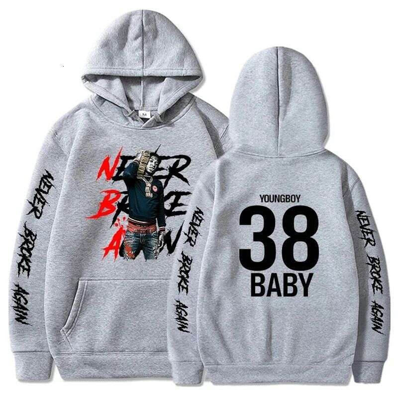 Hoodie fashionable YoungBoy pattern print autumn and winter men's long sleeved jacket European size