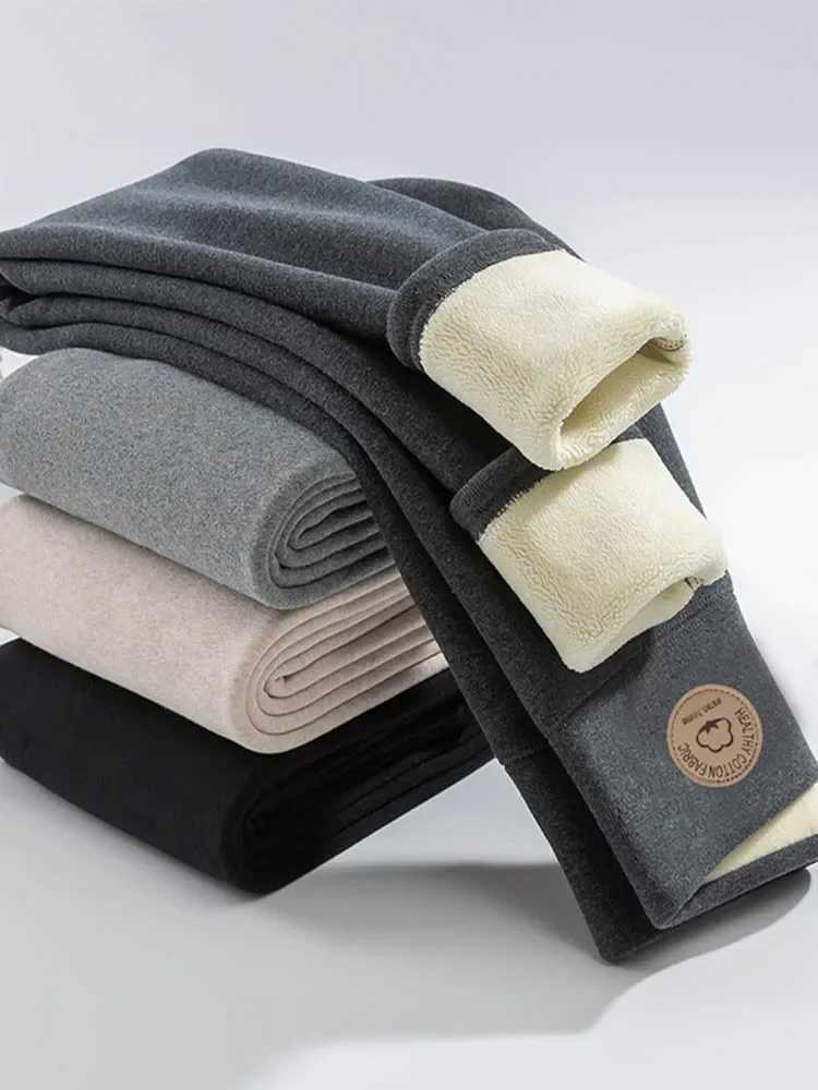 Women Leggings Autumn Winter Velvet Thickened Cotton Female Legging High Waist Solid Casual Fleece Warm Tights Pants WomenT251023