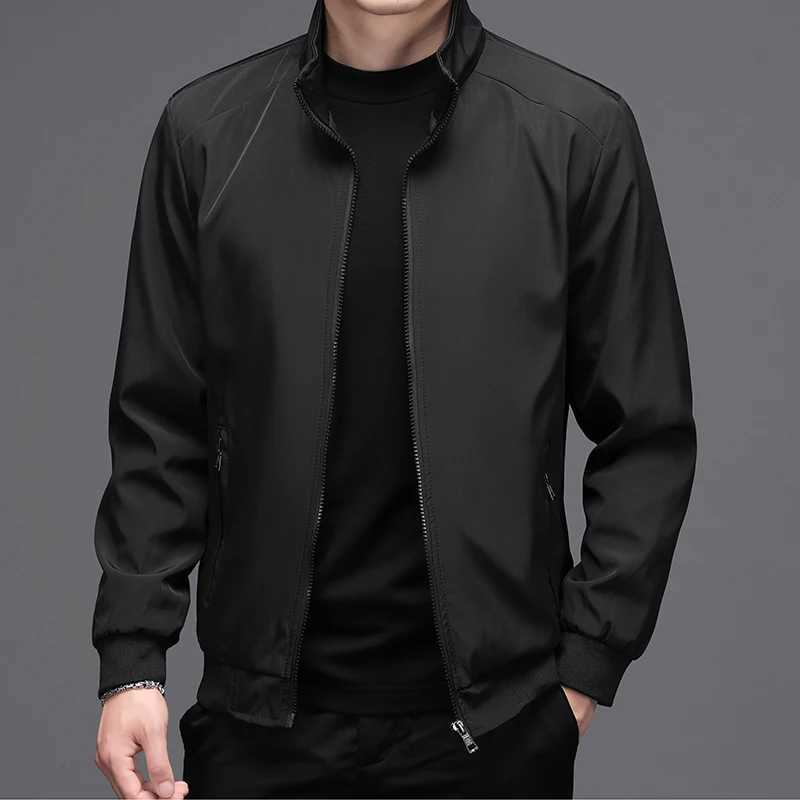 Man Office Business Jacket Classic Stand Collar Zipper Outerwear Male Outerwear Business Jacket Spring Autumn Men Casual Jackets W251023