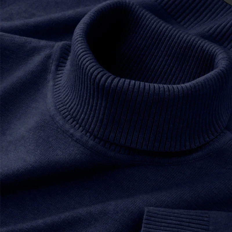 Mens Knitted Sweaters Solid Color Turtleneck Breathable Pullovers Warm Outdoor Basic Streetwear autumn Business Tops 251023