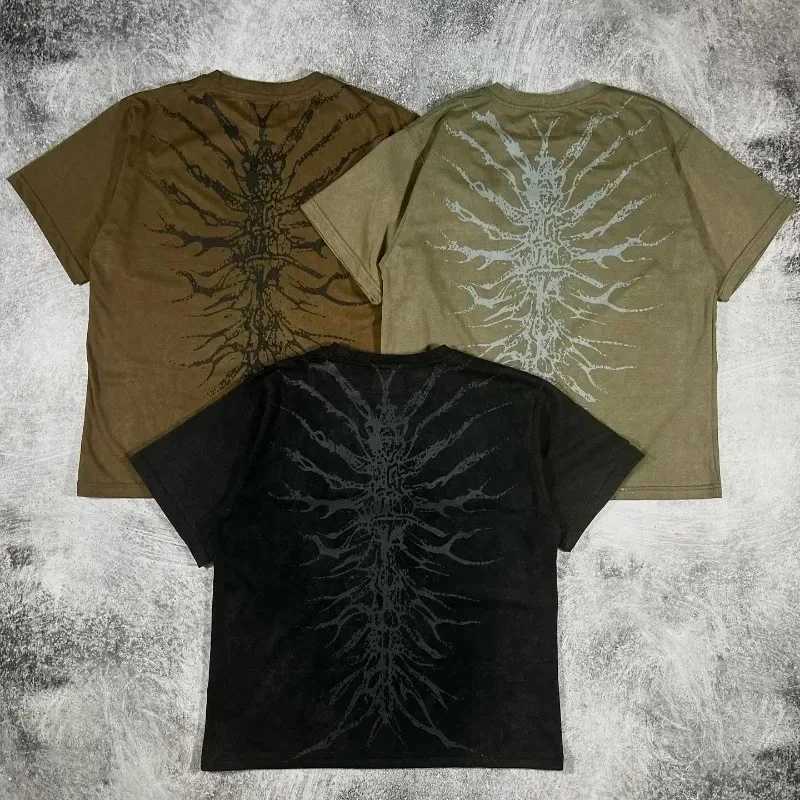 2025 Summer Grey Cotton Oversized T Shirt Streetwear Urban Fashion Multi Pocket Loose Top Unisex Comfort Casual Daily WearXJ251023