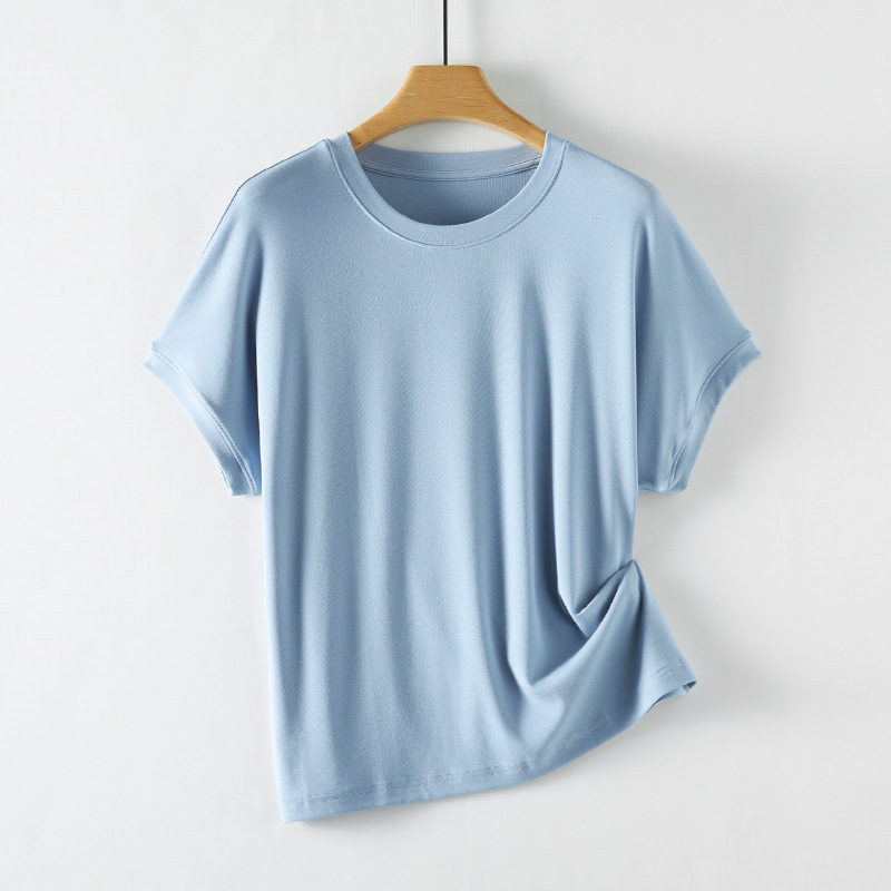 K2346 Korean women's cotton short-sleeved T-shirt 2025 summer new loose slimming versatile top small fresh sweet style