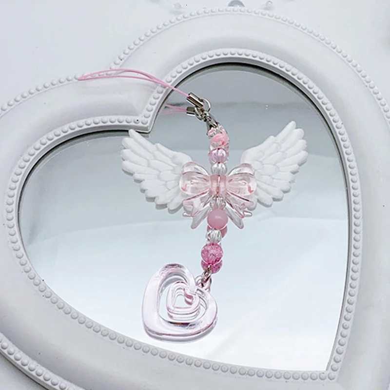 Sweet Wings Bow Heart Mobile Strap Phone Pendant Chain For Girls Women Fashion Lovely Keychain Bags Decorative Accessories Gifts V251023