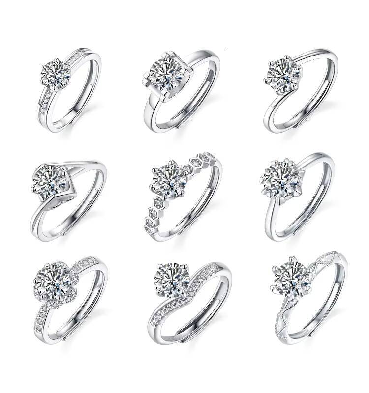 Moissanite Engagement Wedding Ring 925 Sterling Silver Classics Women Moissanite Ring Wedding Fine Jewelry Rings