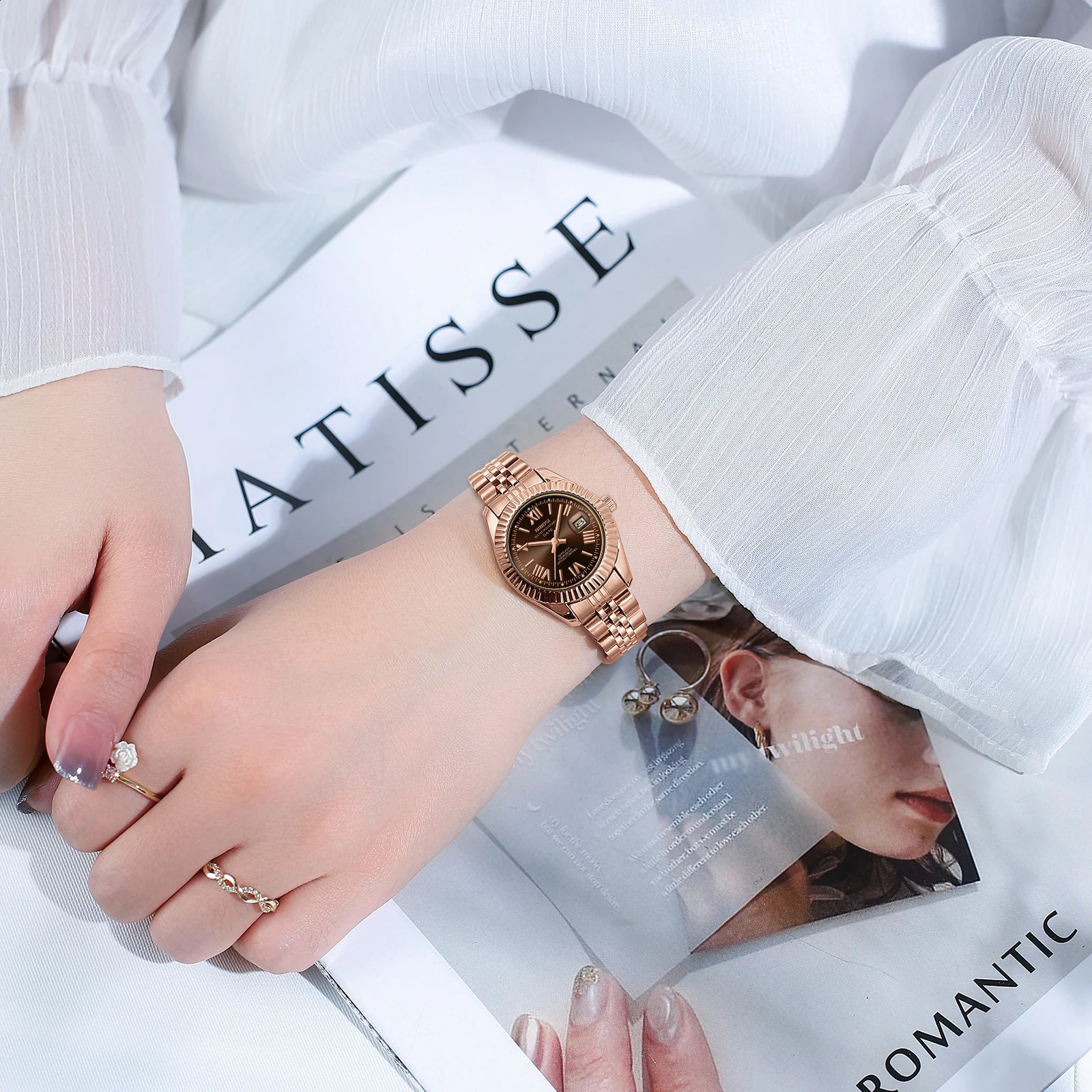 NIBOSI Womens Watch Analog Quartz Waterproof Ladies Wrist Watches with Date Dainty Gold Fashion Stainless Steel Watch 251021