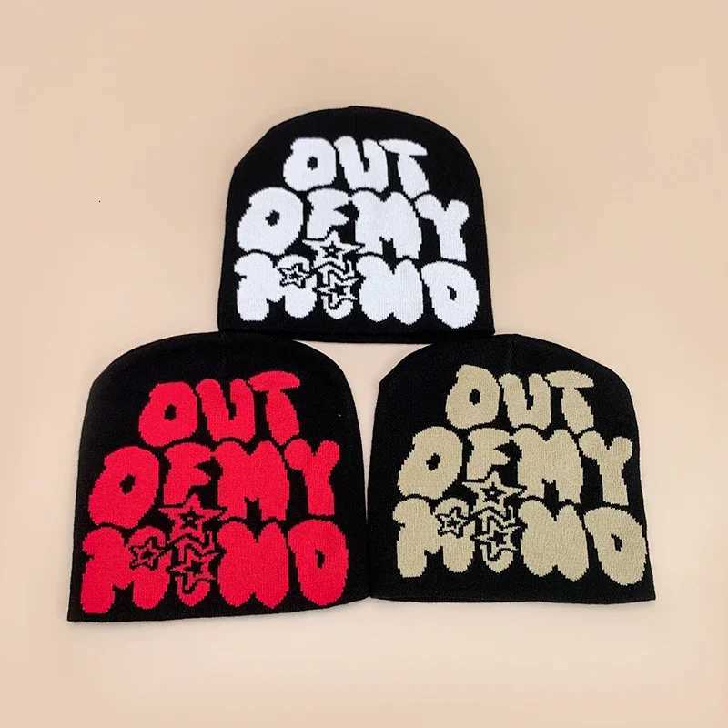 American Street Letter Jacquard Knitted Hats Autumn and Winter New Personal Warm Color Block Versatile Hip Hop Fashion BeaniesXJ251023