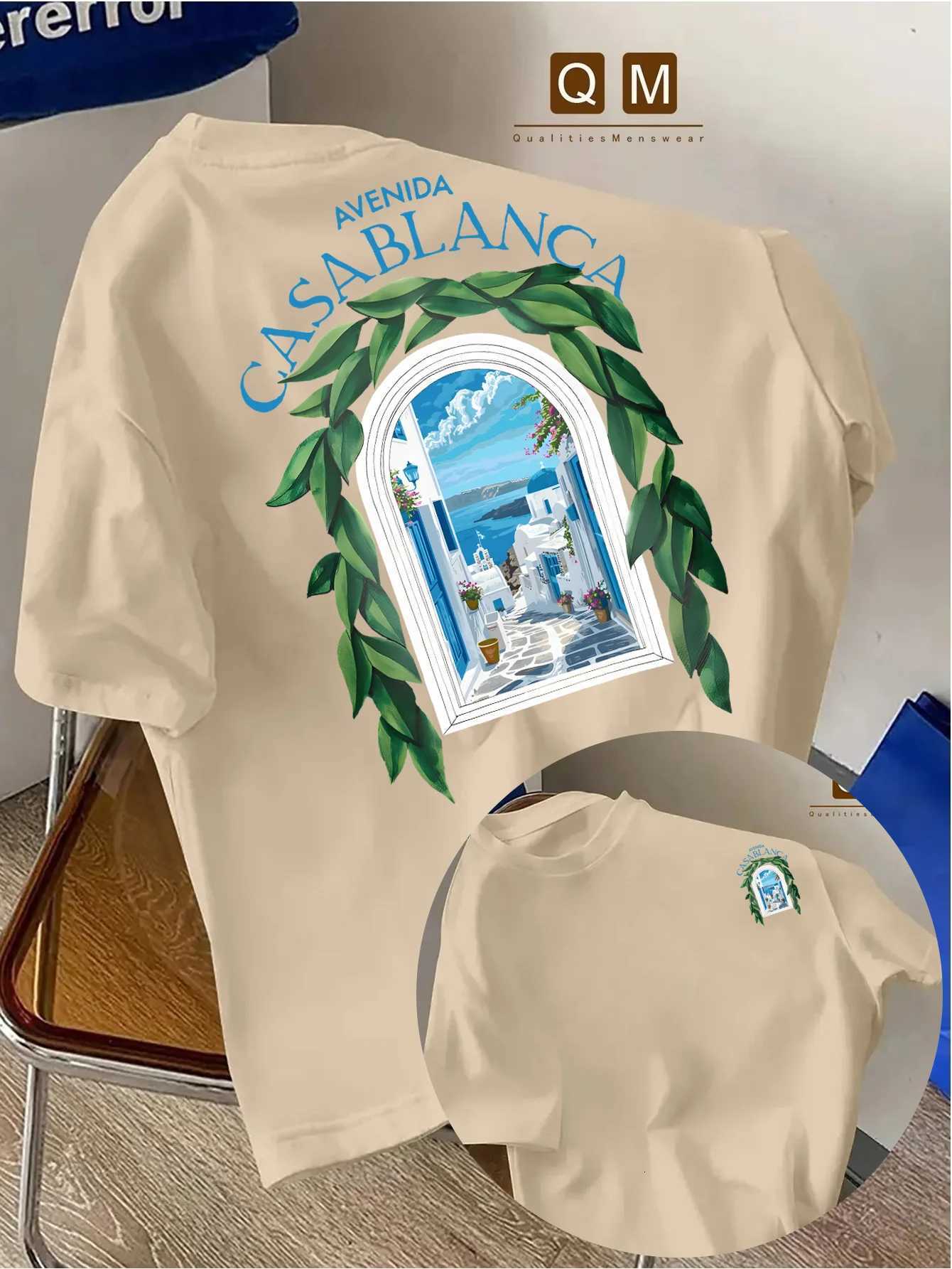 Mens Basic Tshirt Morocco Architectural Graphic Tshirt Lightweight and Breathable Suitable for Summer Travel and LeisureXJ251023