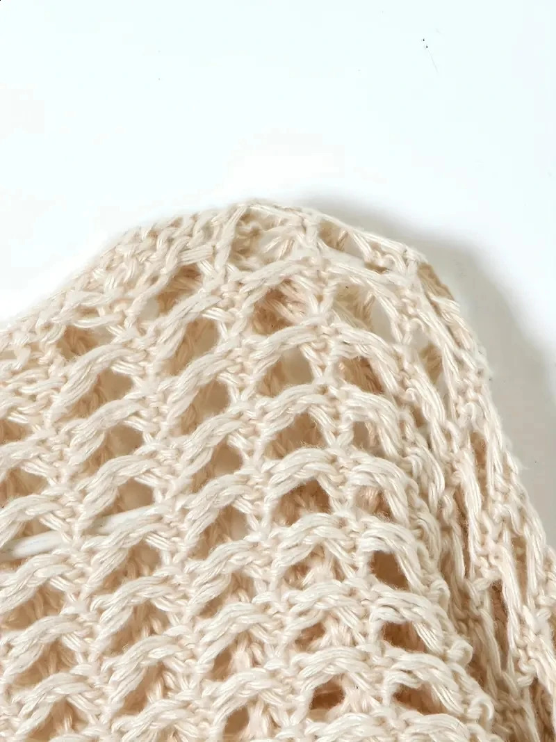 Women Crochet Knit Hollow Out Crop Top Long Sleeve Shrug Sweater Mesh Cover Ups Cardigan Streetwear Pullover Women Clothes Y2k 251023
