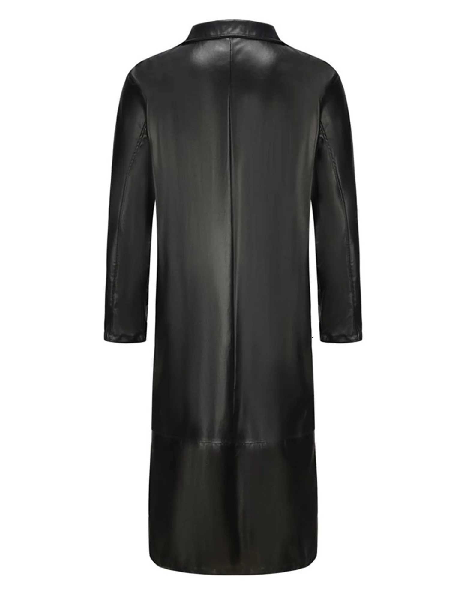 Men s Faux Leather Jacket Classic Lapel Collar Long Sleeve Button Closure Windproof Coat for Fall Winter Wardrobe W251023