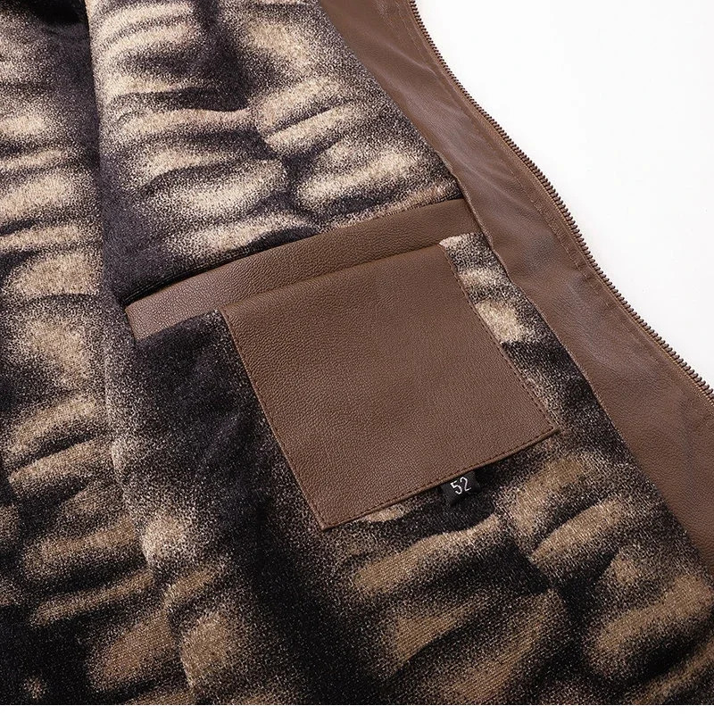 Mens Vintage Warm Biker Jacket AutumnWinter Textured Lining Outdoor Casual PU Leather Coat Men Fleece Motorcycle jackets 251023