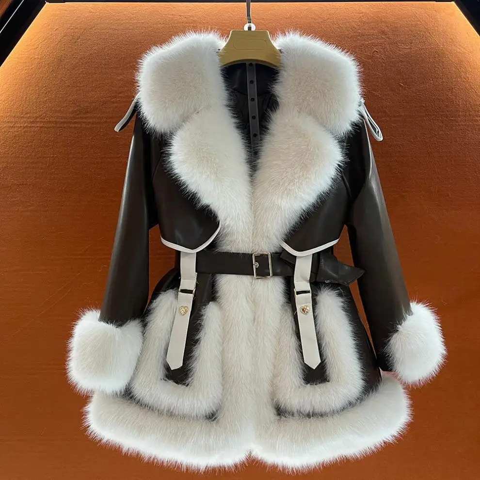 Ladies Winter Fox Fur Coat Medium Long Sleeve Fluffy Teddy Jacket Womens Warm Thicken Lined y Casual Outwear 251021