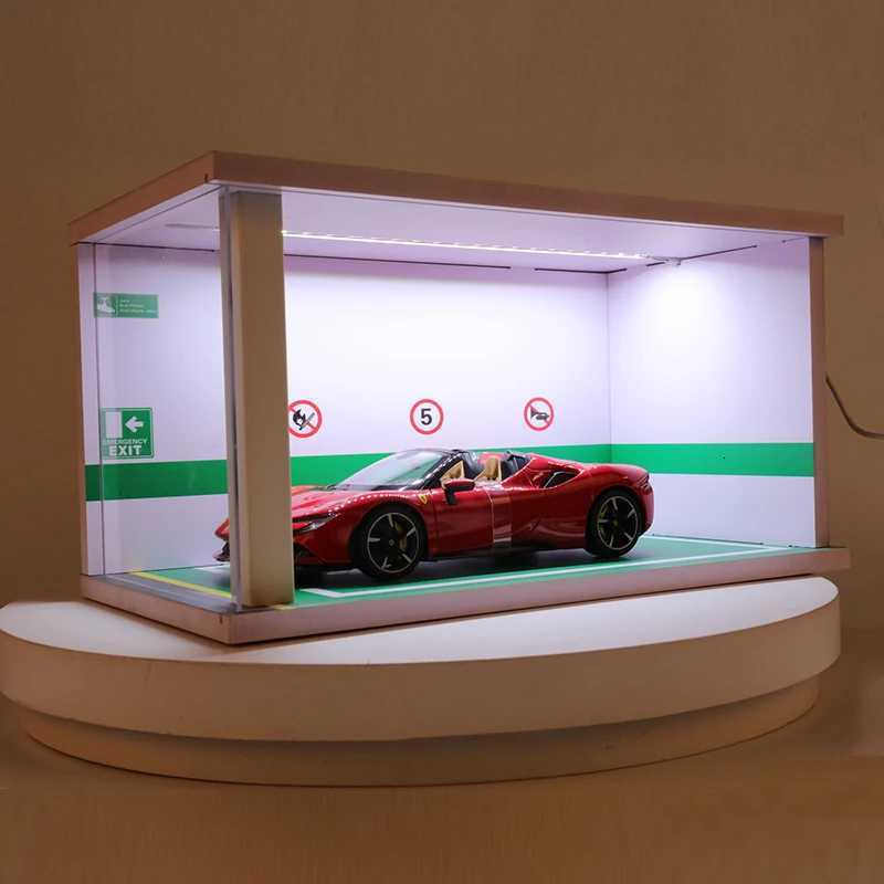 118 Car Models Parking lot Solid Parking Garage Model With lights And Acrylic Dust CoverT251023