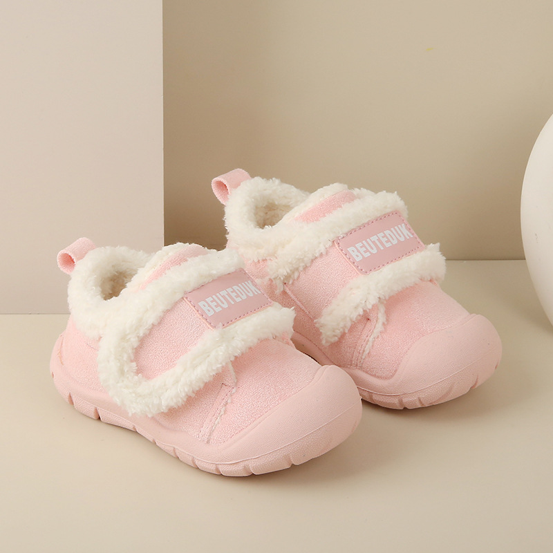 Toddler Winter Shoes Children Plush Boots Boys Girls Kids Warm Cotton Furry Shoes Happysteps Hook Loop Sizes US6C-US13C H1168