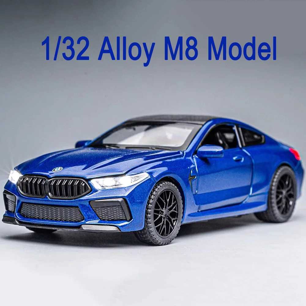132 M8 Miniature Alloy Diecast Toys Car Model Sports Cars 4 Door Can Opened Sound Light Pull Back Vehicle Kids Festival GiftT251023