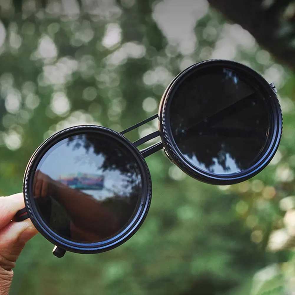 ND9 adjustable dimming sunglasses Retro Punk round mens outdoor fishing UV400 polarized driving sunglasses for Driving FishingW251023