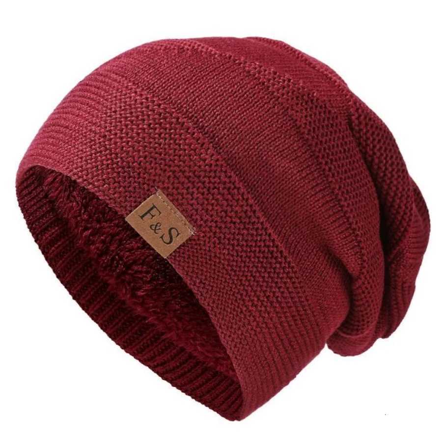 New Unisex Slouchy Winter Hats Knitted For Men And Women Beanie Cap Outdoor Add Fur Ing Warm Beanie Cap Casual Label Sports HatsXJ251023