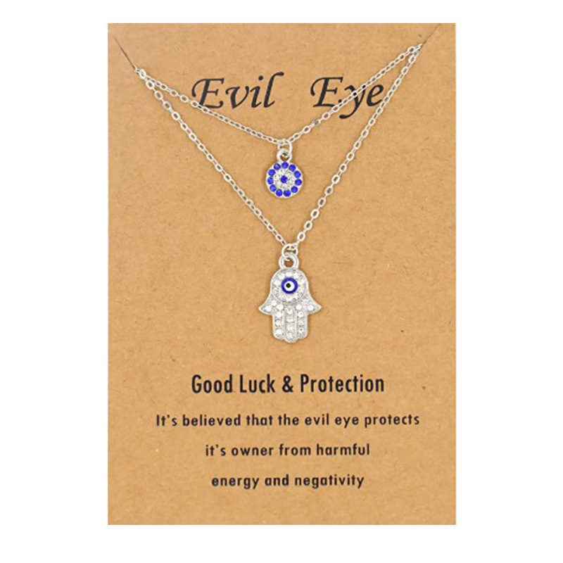 Designer necklace Palm Blue Eyes Devil's Eye Pendant Necklace Clavicle Chain necklace for women free shipping heart necklace gift for men