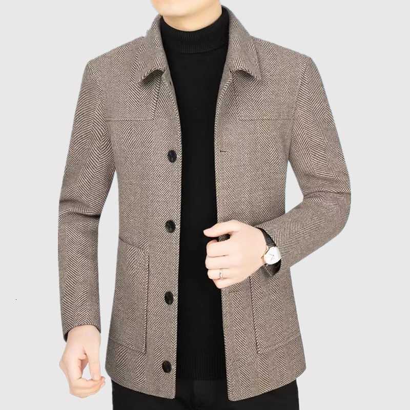 Mens Fashion Spring New Casual Lapel Jacket 2024 High Quality Handsome Business Top for Middleaged Dad Suit W251023