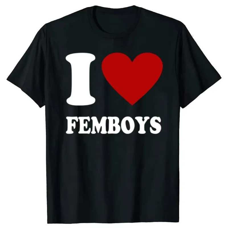 Funny I Love Femboys Printed Tshirts Graphic Tshirts High Quality Men Short Sleeved Tshirts Mens Sportswear Mens TopsXJ251023