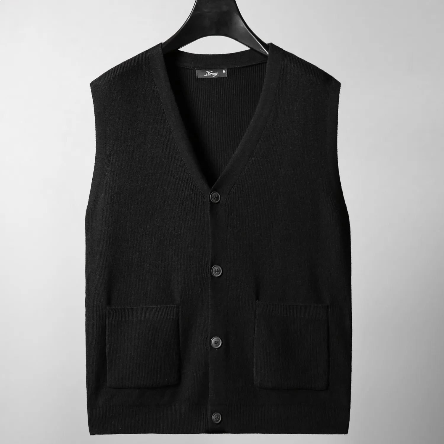 Large knitted sweater mens cardigan vest autumn and winter large loose fat 251023