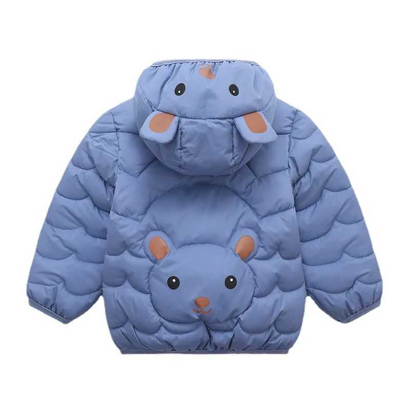 Baby Boys Girls Hooded Zipper Lightweight Down Jackets Kids Cottonpadded Cartoon Coat Childrens Autumn Winter Warm Outerwear Y251023