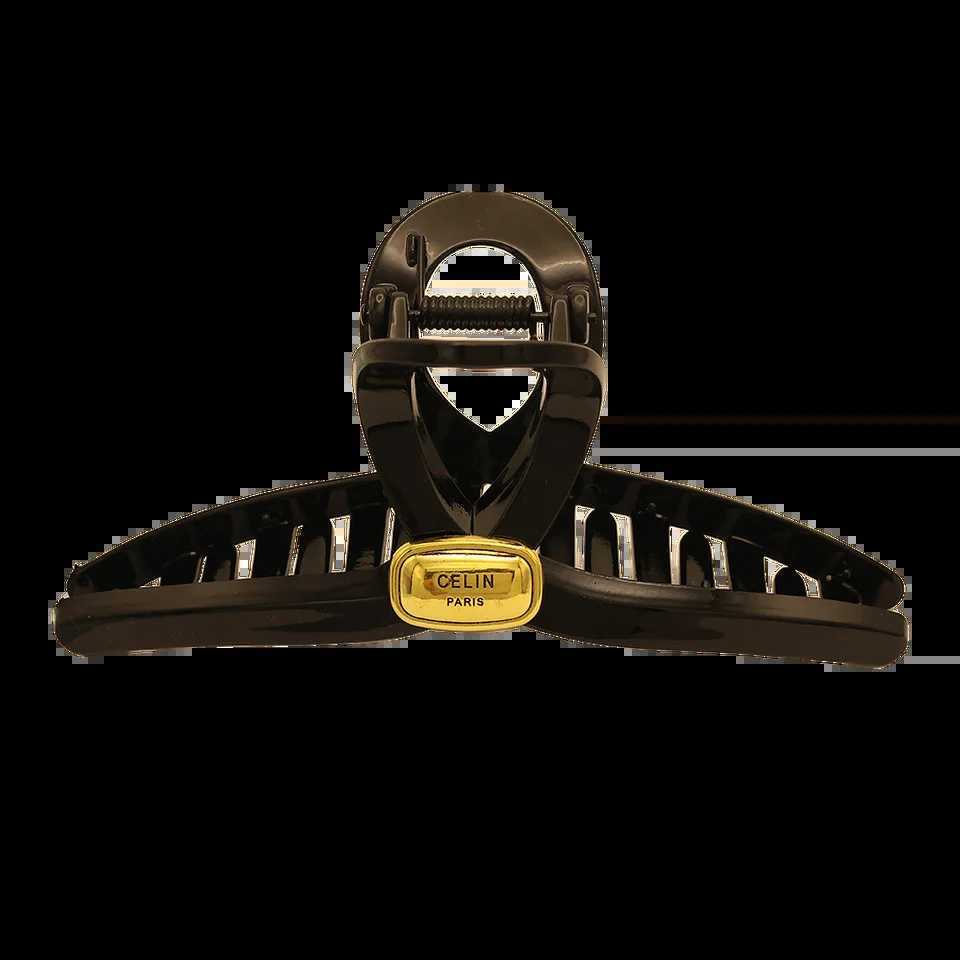 And Simple 14cm Gold Tag Bright Black Hair Clip Fem Ol Fashion Hairpin Gold Label Prum Grab Clip Simple Heaear Y251023