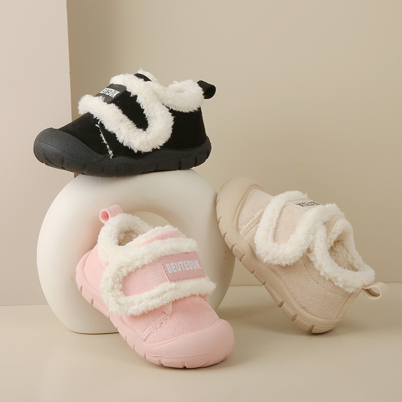 Toddler Winter Shoes Children Plush Boots Boys Girls Kids Warm Cotton Furry Shoes Cutefeet Hook Loop Sizes US6C-US13C C1168