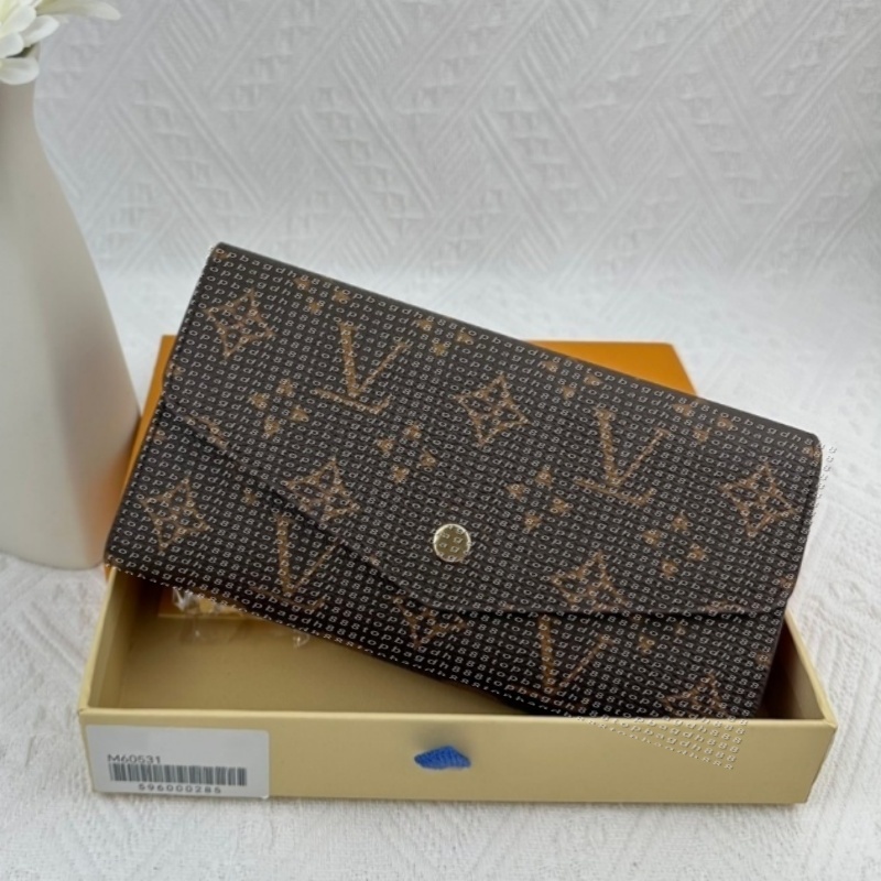 Brand Emilie Sarah Luxury Wallet Designer Card Holder Women Coin Purse Genuine Leather Rosalie Victorine Flower Embossed Letter Clutch Bag Designer Wallet with Box